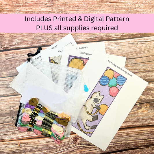 Cat Bookmark Kit – DIY Cross Stitch for Animal Lovers
