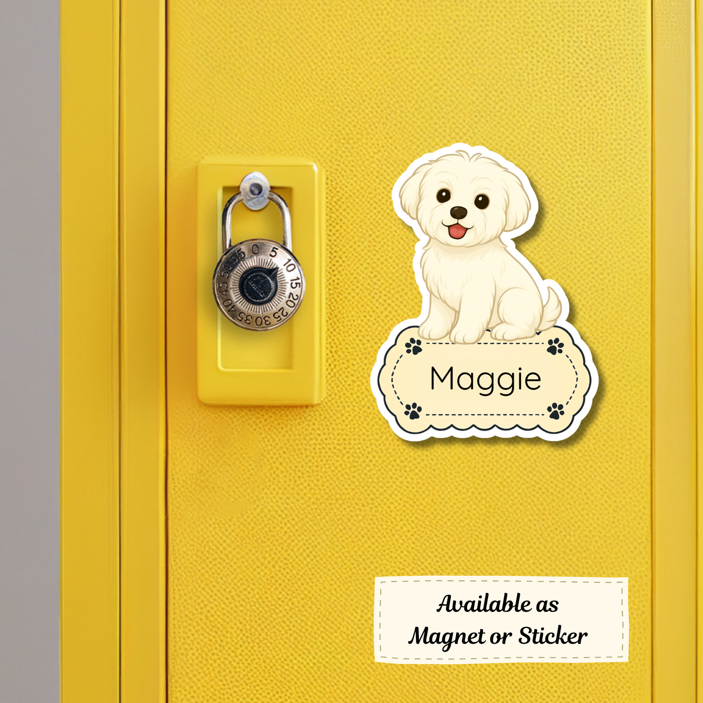 Custom Maltese Dog Sticker - White | Personalized with Name