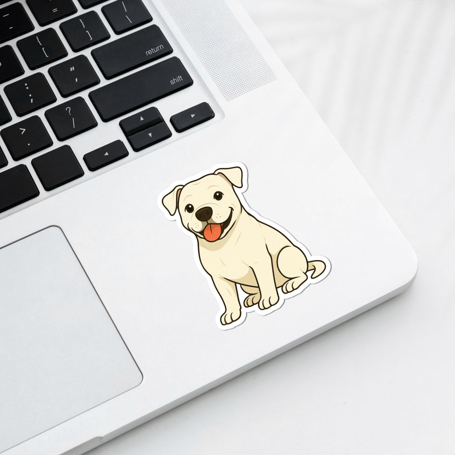 Aimant bouledogue américain personnalisé – Blanc | Personnalisable avec le nom de l'animal
