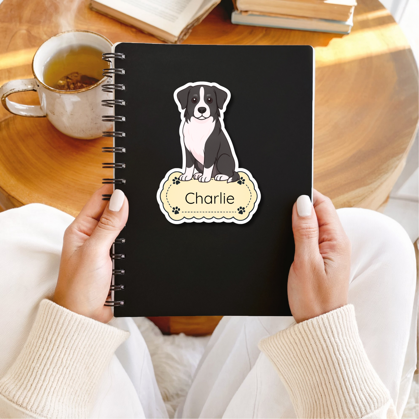 Custom Australian Shepherd Dog Magnet / Bookmark - Black and White