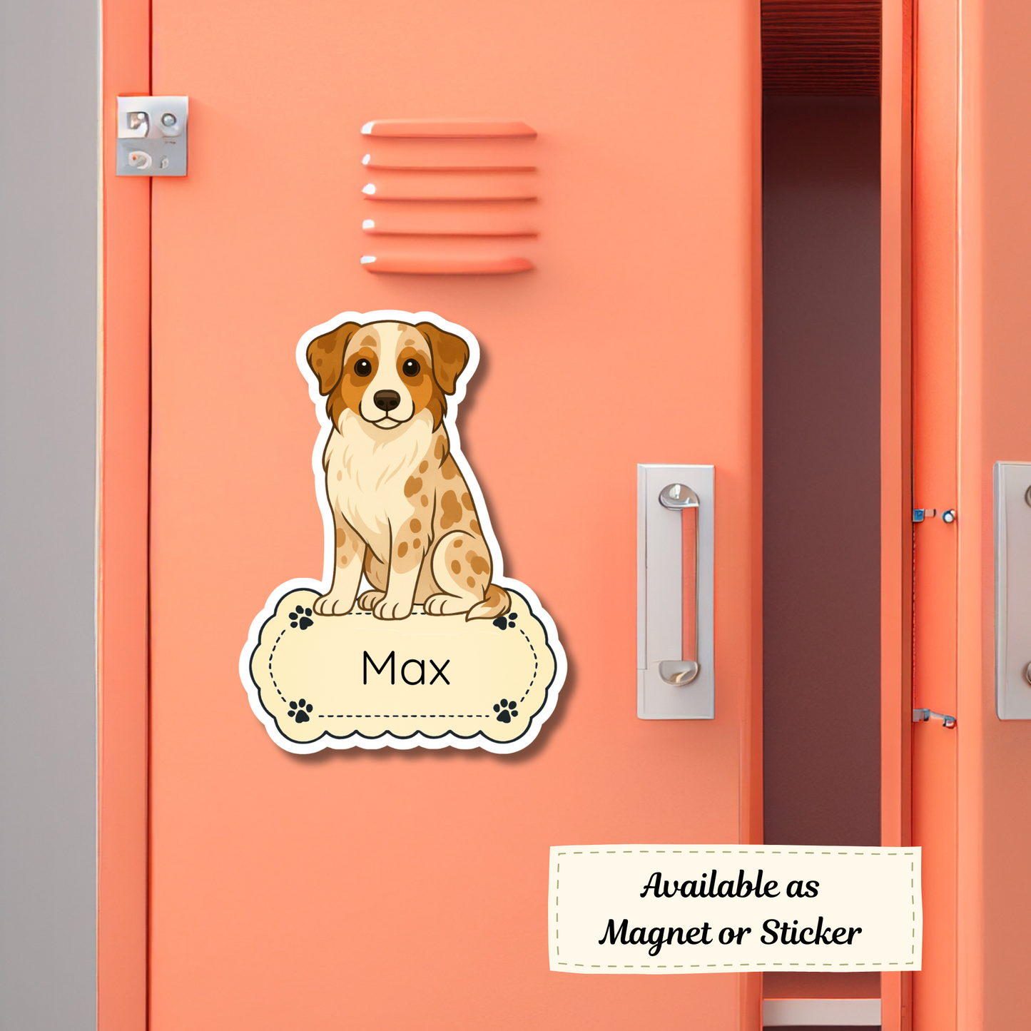 Custom Australian Shepherd Dog Sticker - Red Merle | Personalized with Name