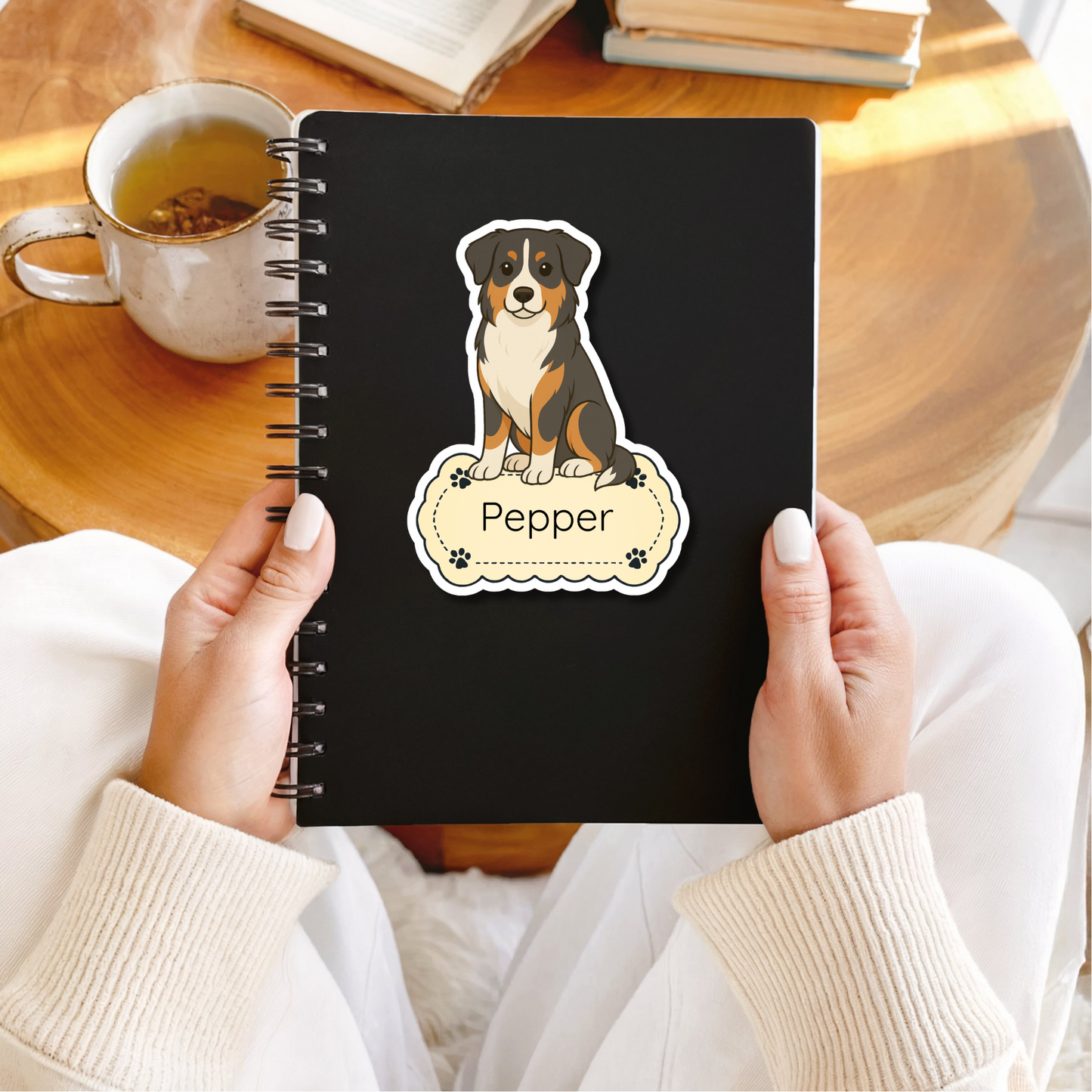 Custom Australian Shepherd Dog Magnet / Bookmark - Tri Colored