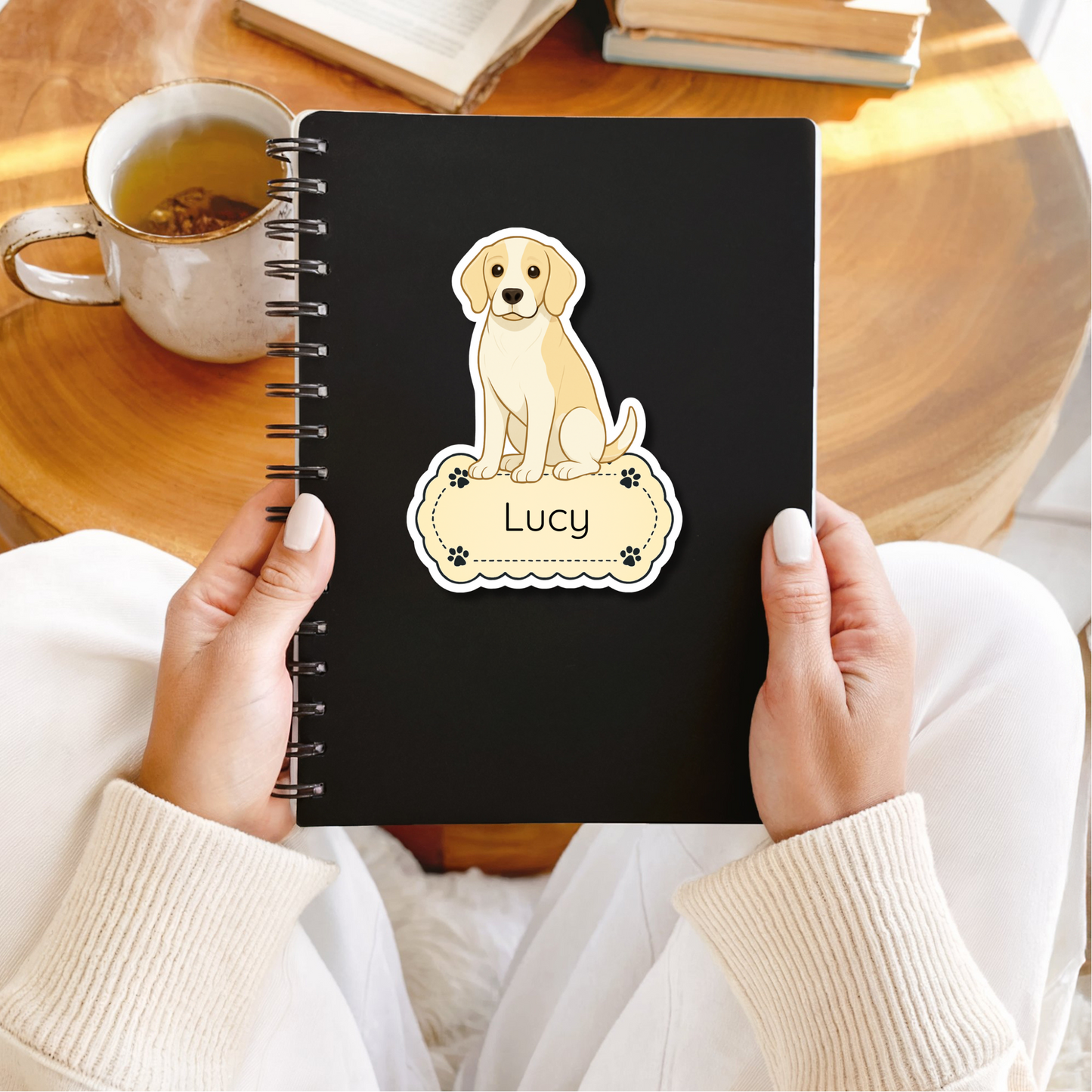 Custom Beagle Dog Magnet / Bookmark - Lemon and White