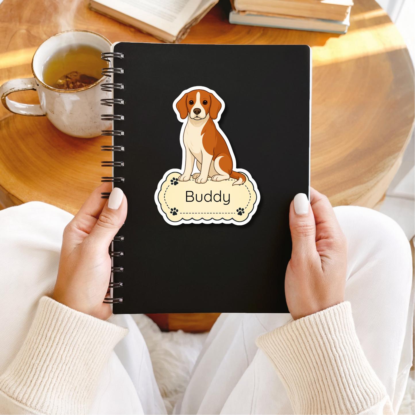 Custom Beagle Dog Magnet / Magnetic Bookmark - Red and White