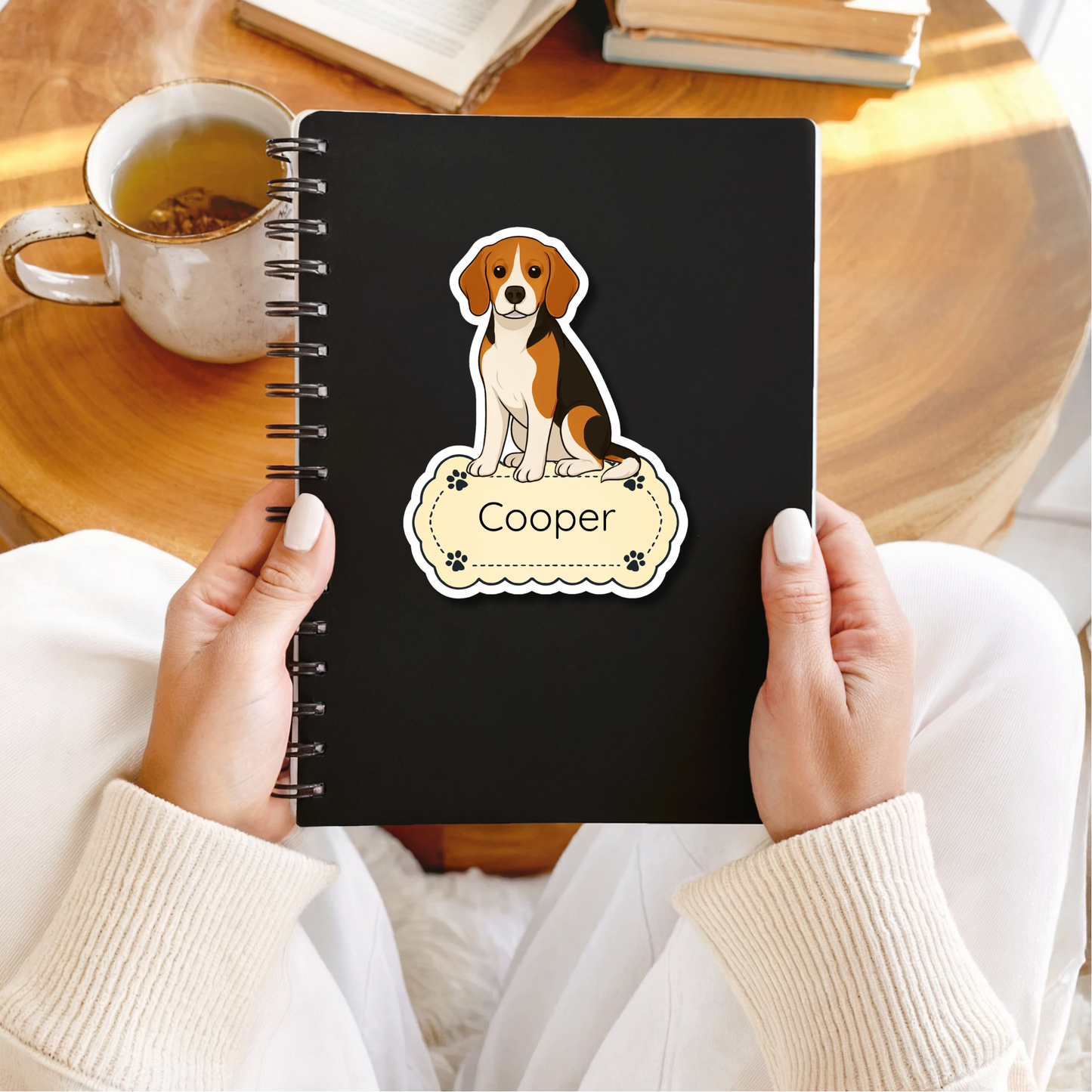 Custom Beagle Dog Magnet / Magnetic Bookmark - Chocolate Tri-color