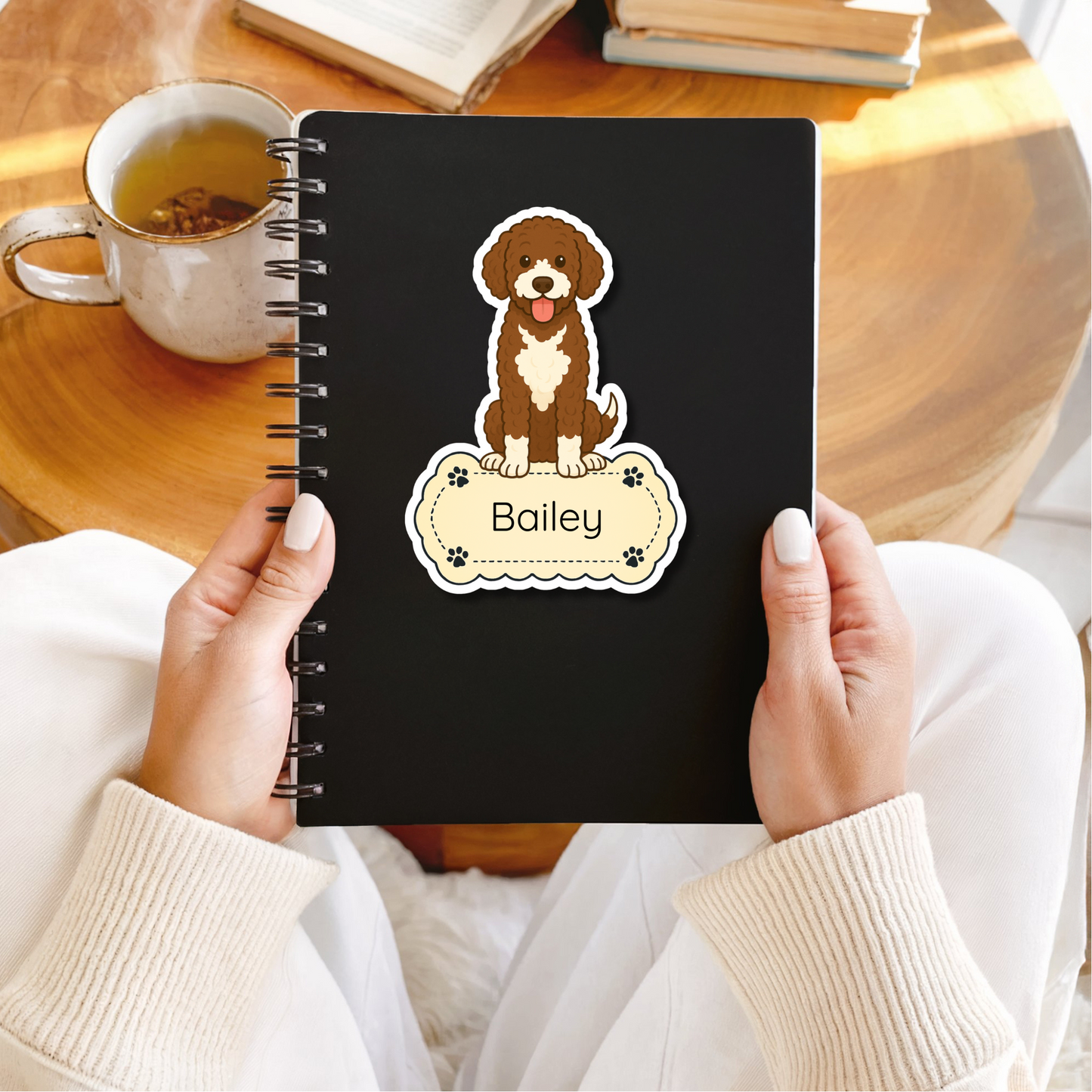 Custom Bernedoodle Dog Magnet / Bookmark - Brown and White