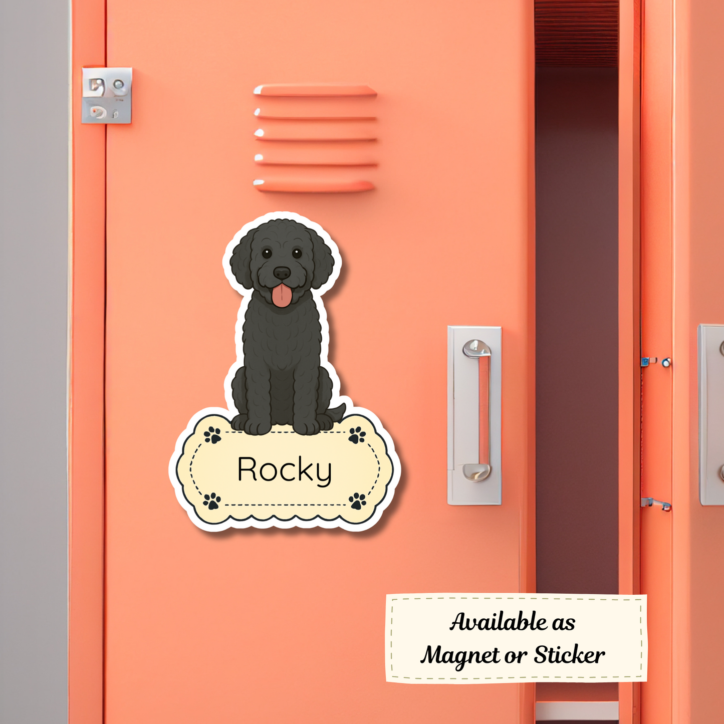 Custom Bernedoodle Dog Sticker - Black | Personalized with Name