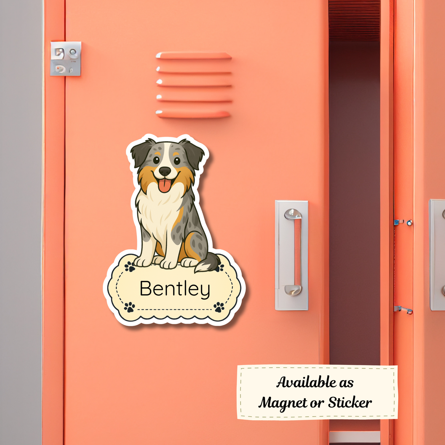 Custom Border Collie Dog Sticker - Blue Merle | Personalized with Name