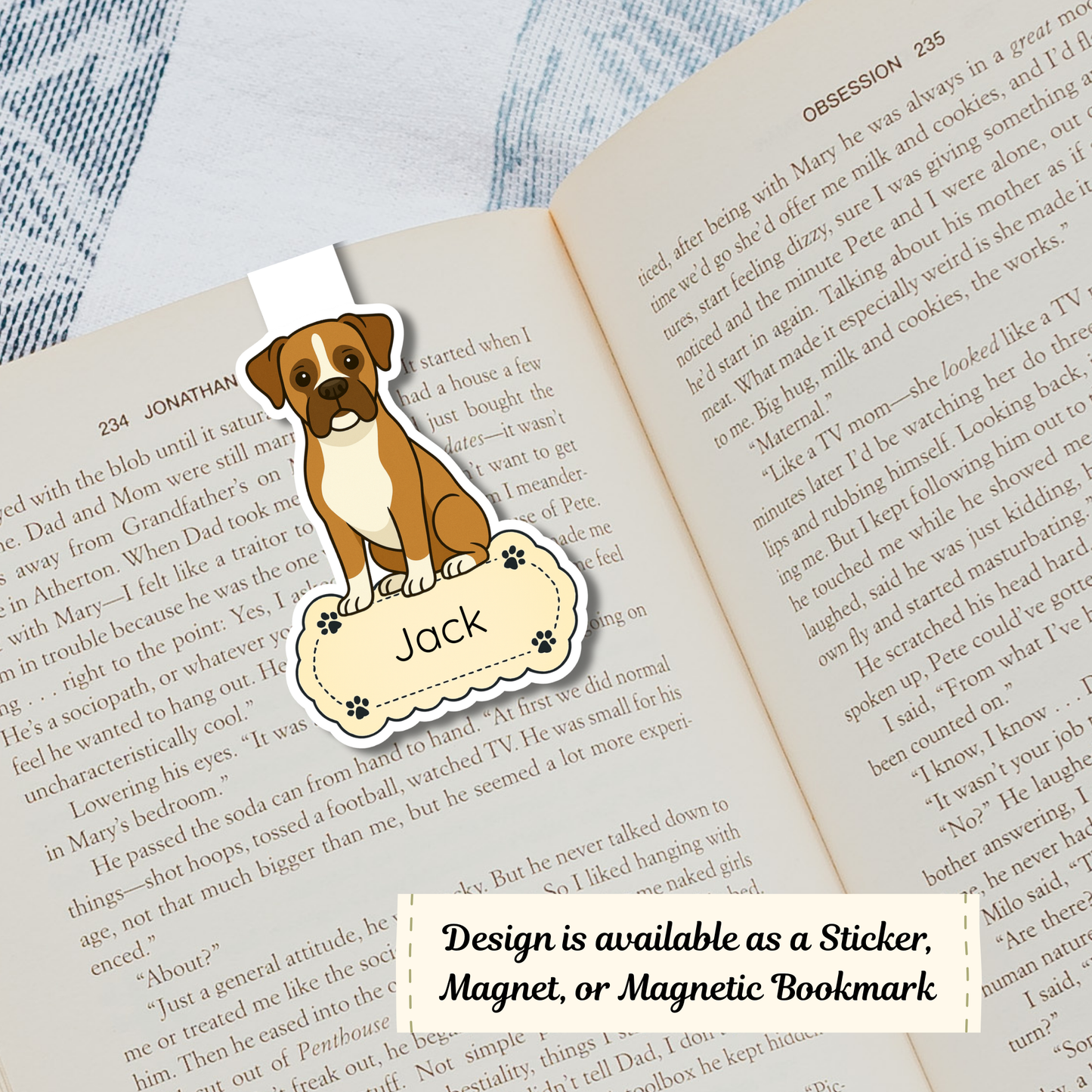 Personalized Boxer Dog Sticker - Fawn