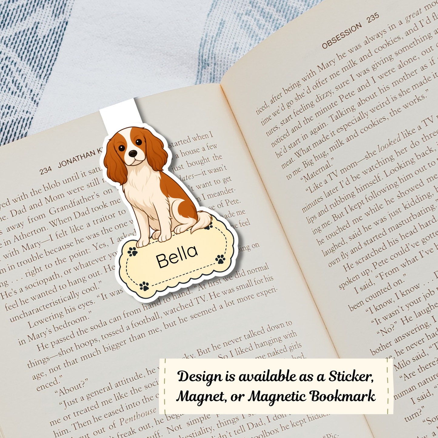 Personalized Cavalier King Charles Dog Sticker - Blenheim