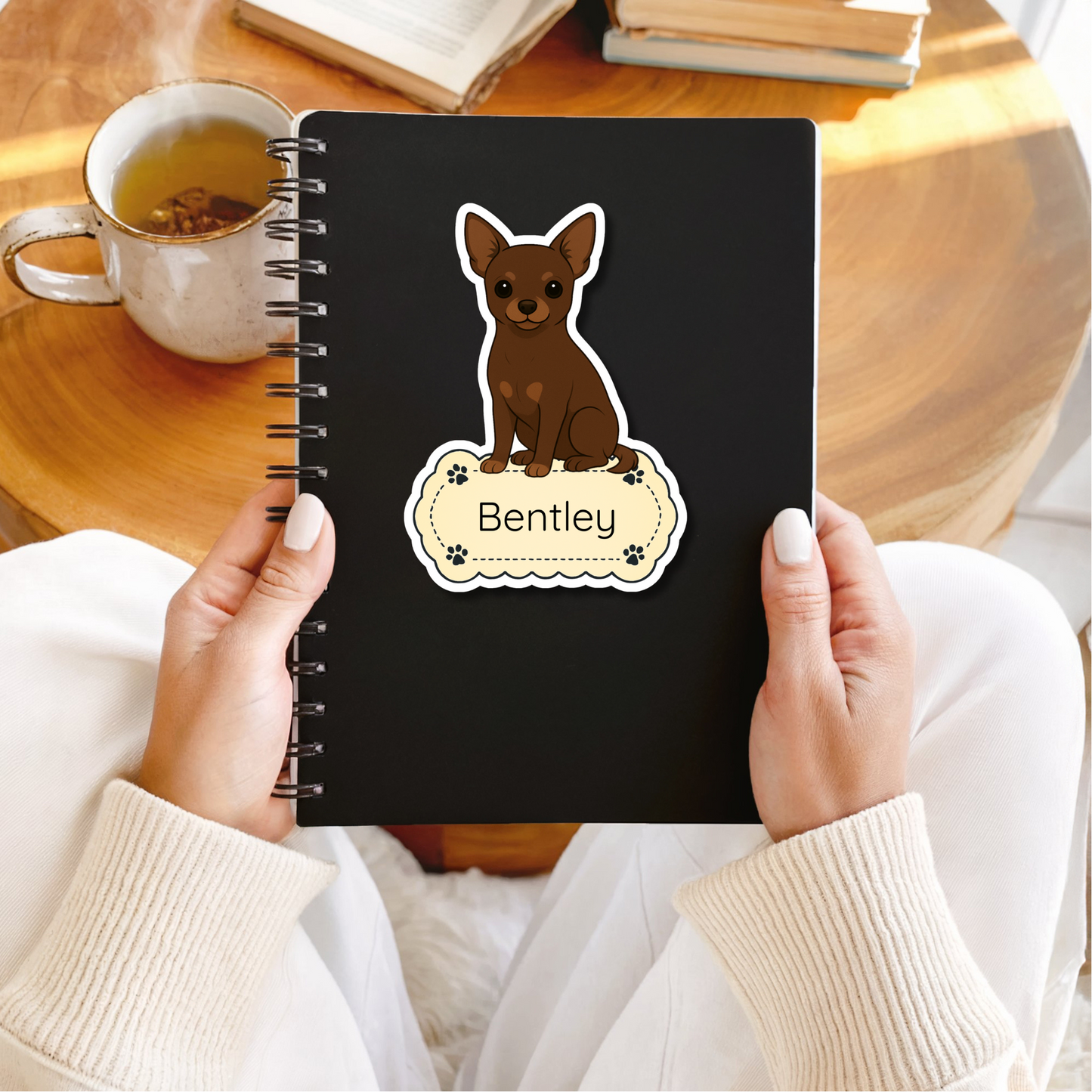 Custom Short Haired Chihuahua Dog Magnet / Bookmark - Chocolate