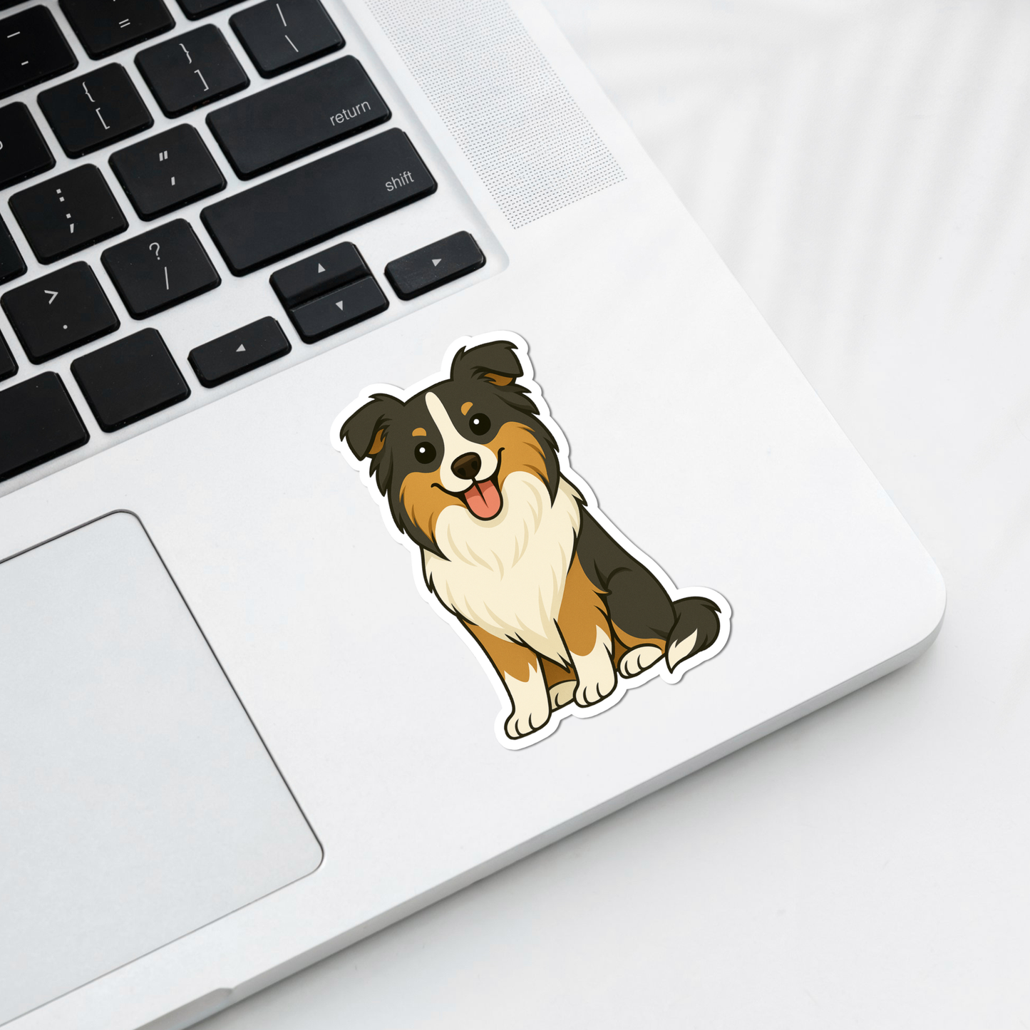 Aimant personnalisé pour chien Collie – Tricolore | Personnalisable avec le nom de l'animal