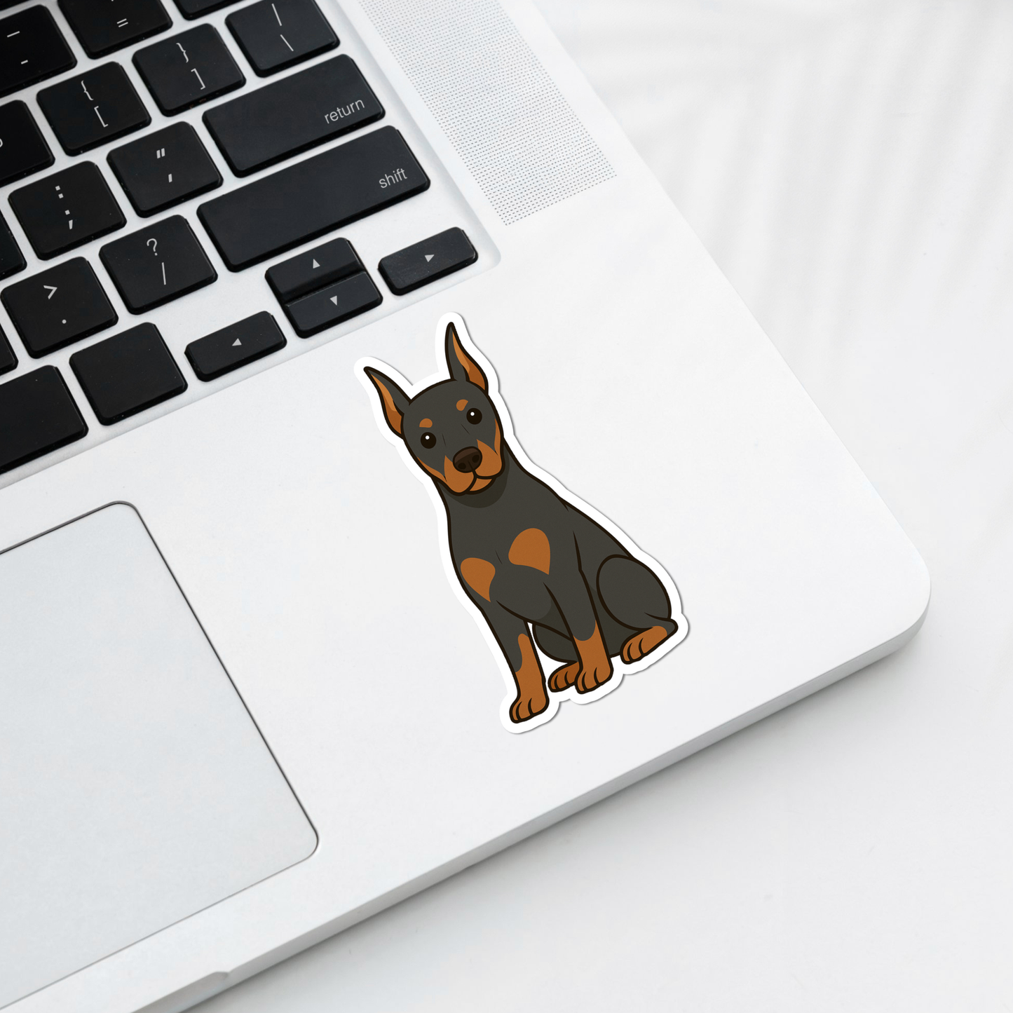 Custom Doberman Pinscher Dog Magnet - Cropped Ears Black and Rust | Personalized with Pet Name