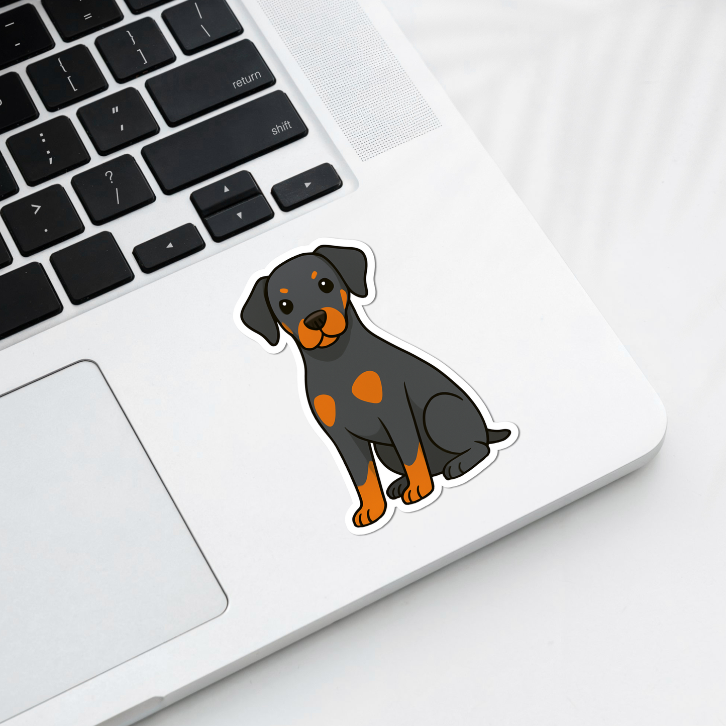 Custom Doberman Pinscher Dog Magnet - Natural Ears Black and Rust | Personalized with Pet Name