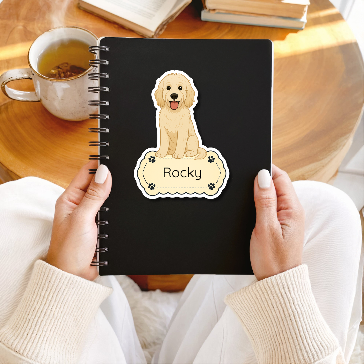 Custom Labradoodle Dog Magnet - Cream | Personalized with Pet Name