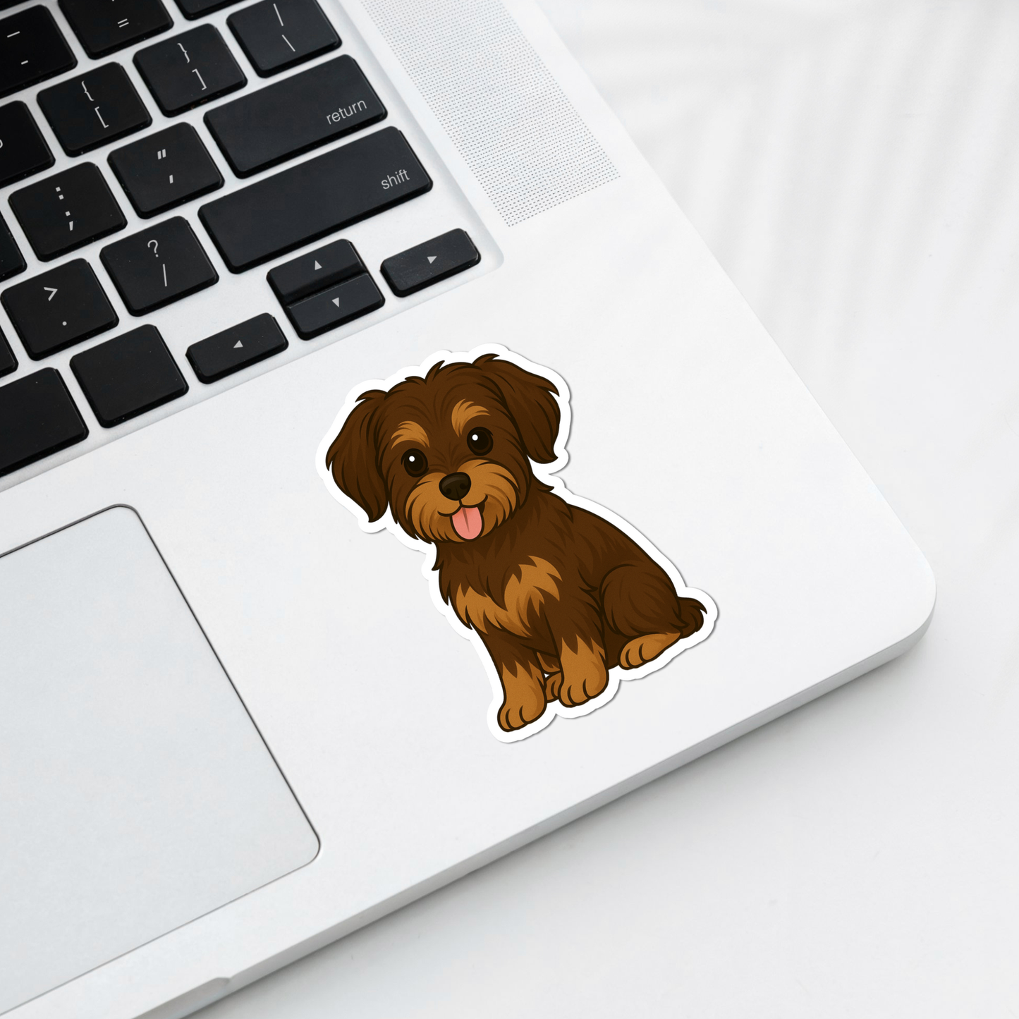 Custom Morkie Dog Magnet - Chocolate and Tan | Personalized with Pet Name