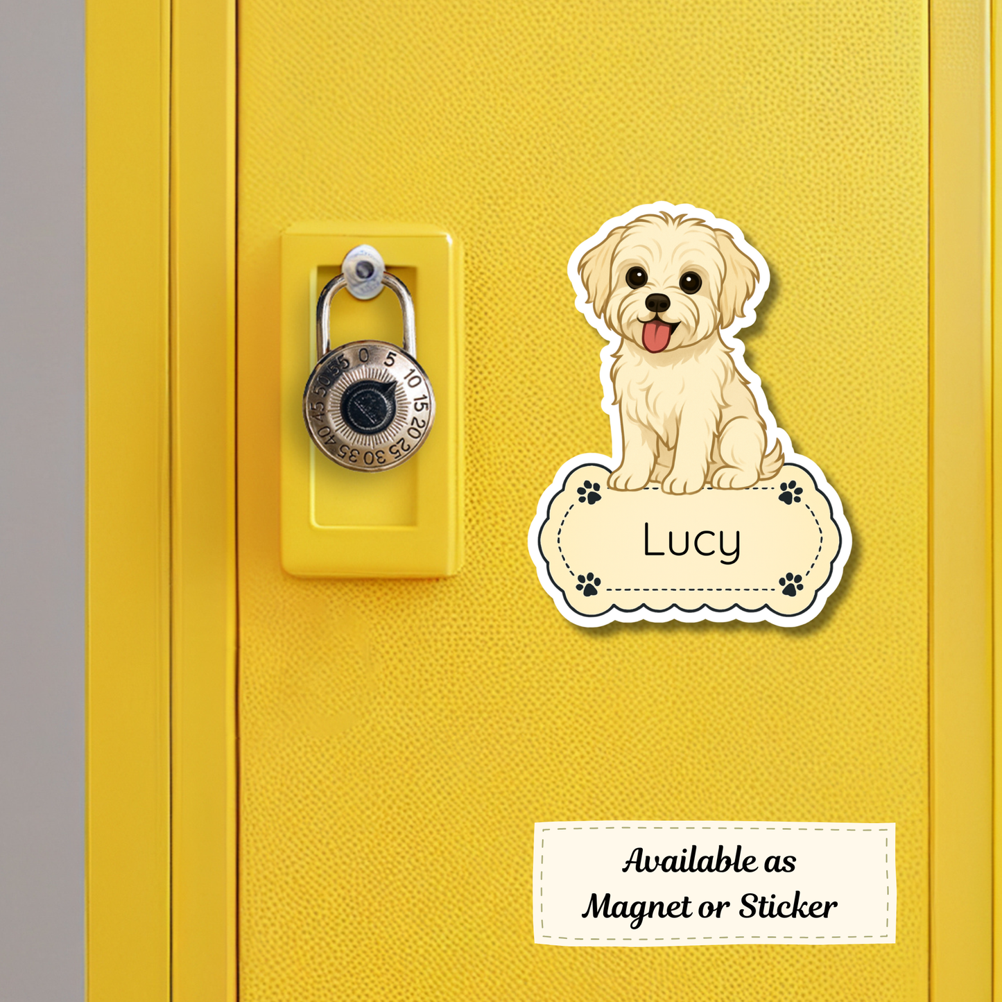 Custom Morkie Dog Sticker - Cream | Personalized with Name