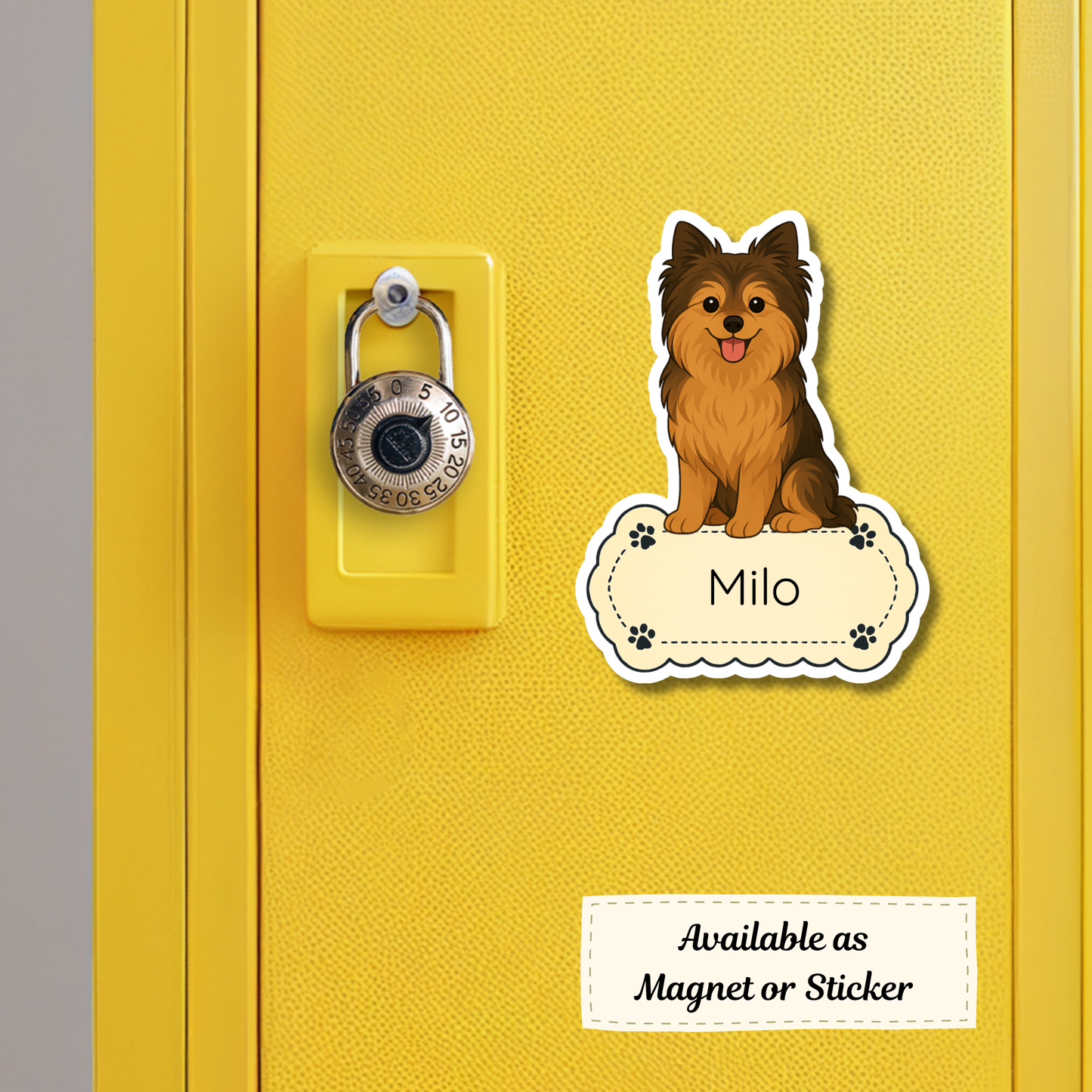 Custom Pomeranian Dog Sticker - Sable | Personalized with Name