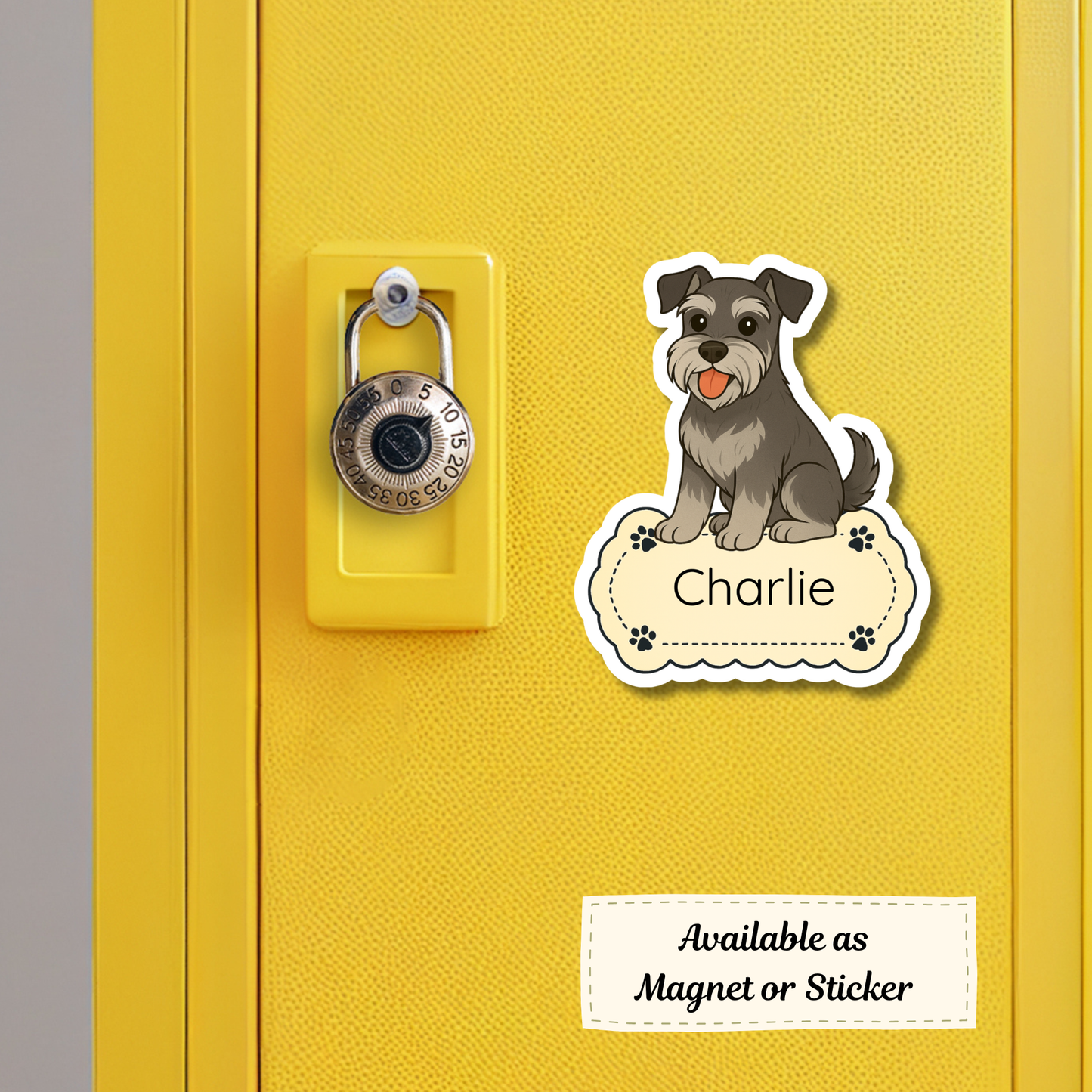 Custom Schnauzer Dog Sticker - Salt and Pepper | Personalized with Name