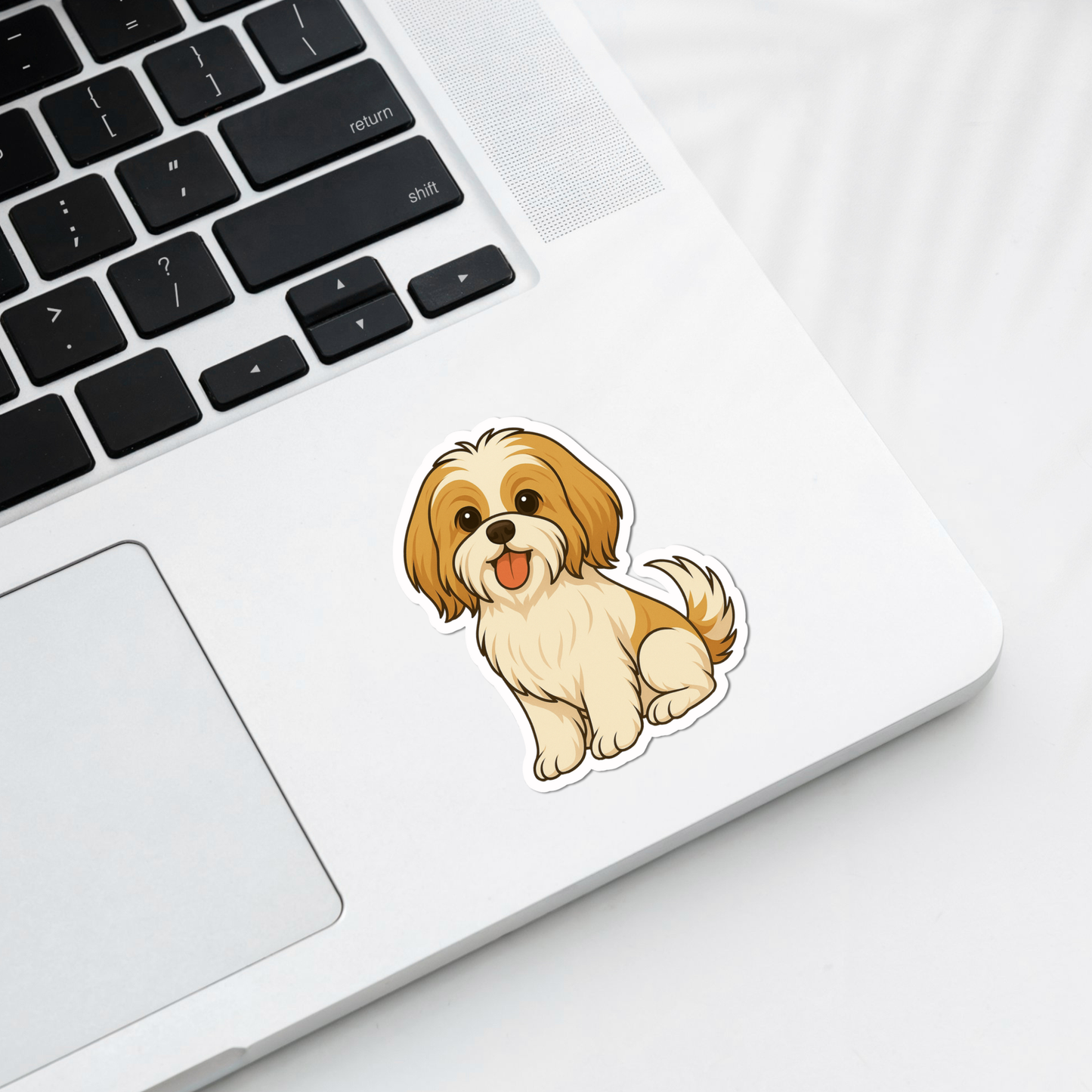 Custom Shih Tzu Dog Magnet - Gold and White | Personalized with Pet Name