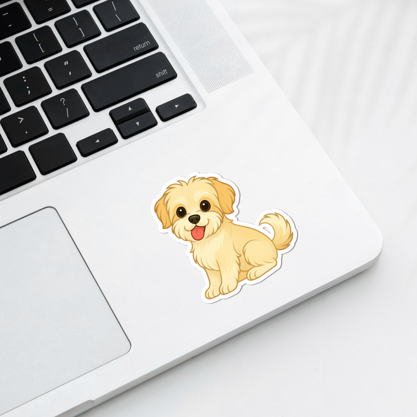 Custom Shorkie Dog Magnet - Gold and White | Personalized with Pet Name
