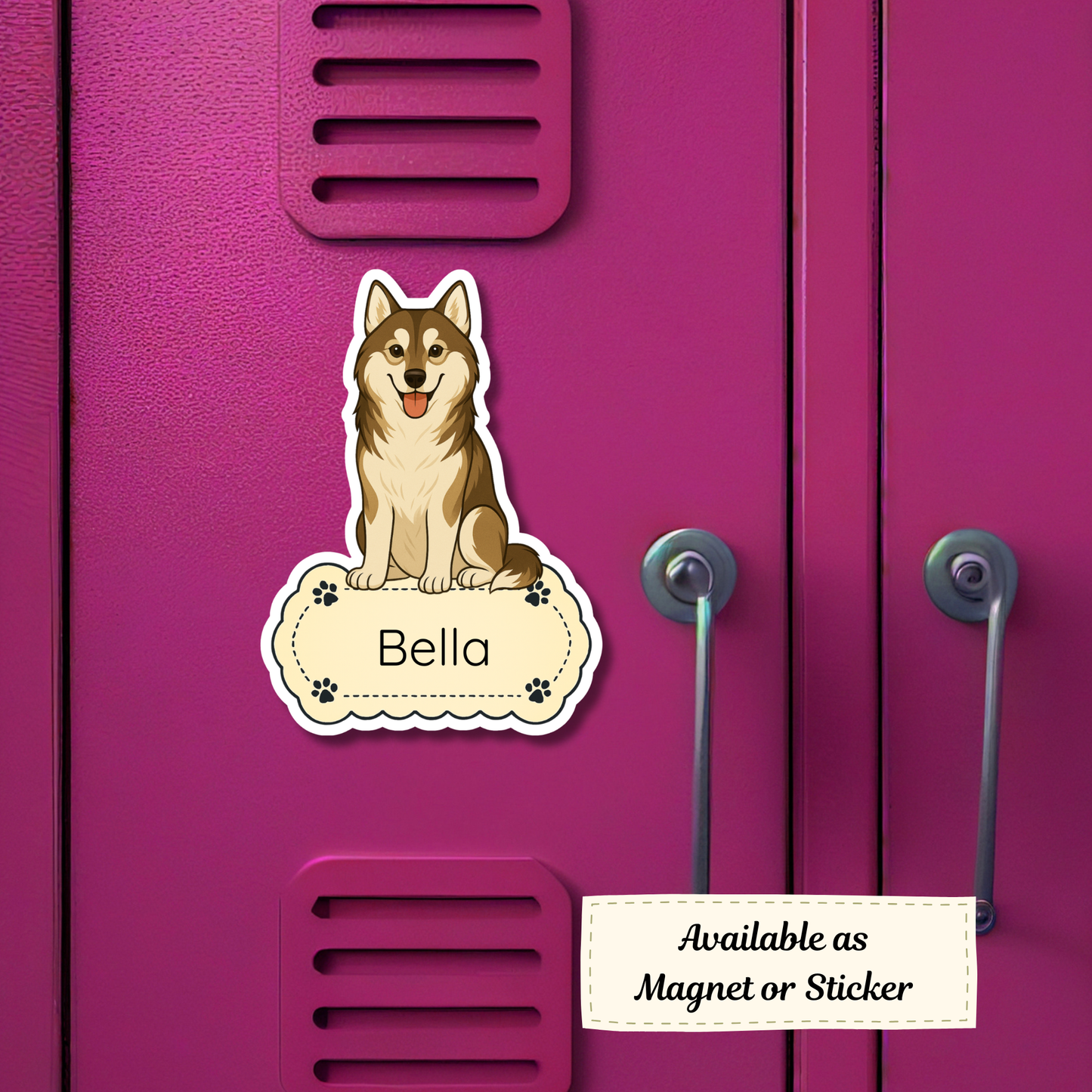 Custom Siberian Husky Dog Sticker - Agouti and White | Personalized with Name