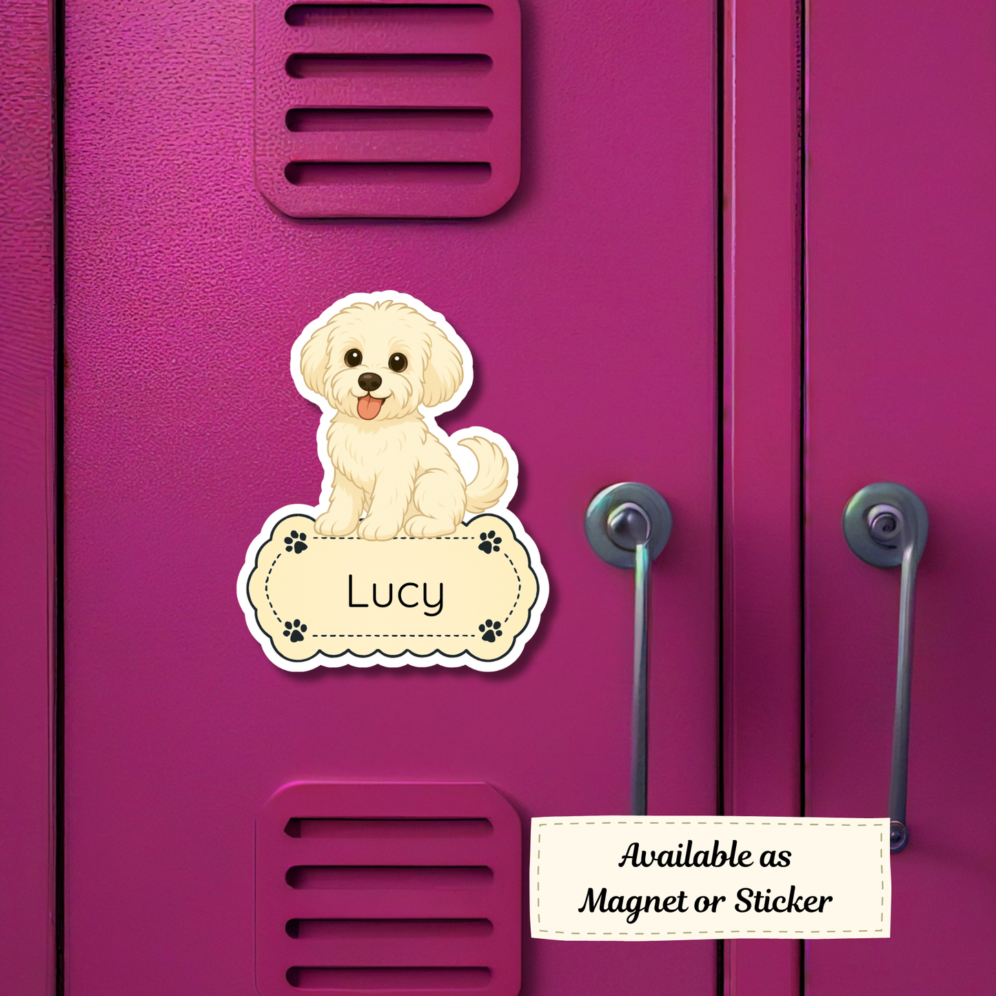 Custom Yorkiepoo Dog Sticker - Cream | Personalized with Name