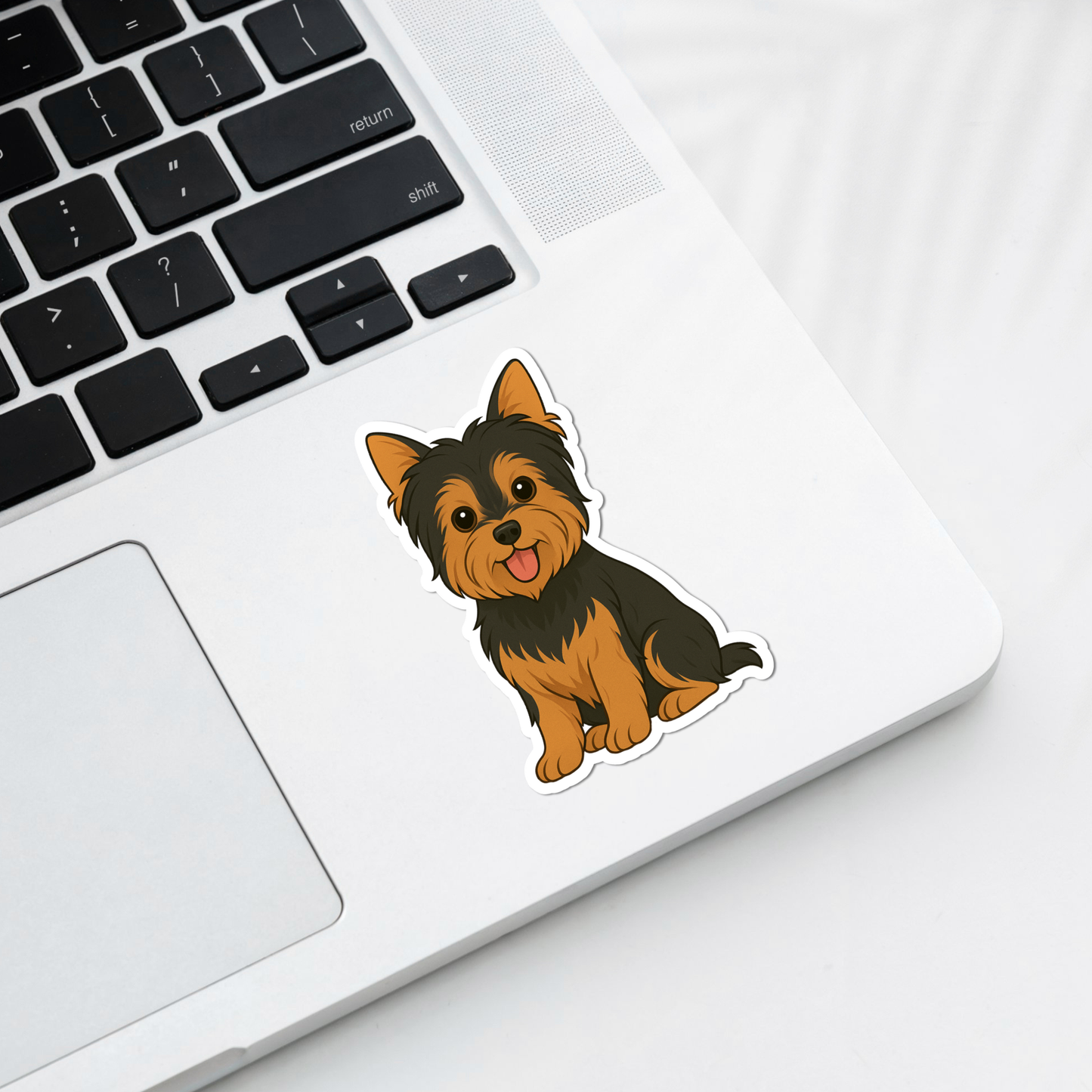 Custom Yorkshire Terrier Dog Magnet - Cropped Ears Black and Tan | Personalized with Pet Name