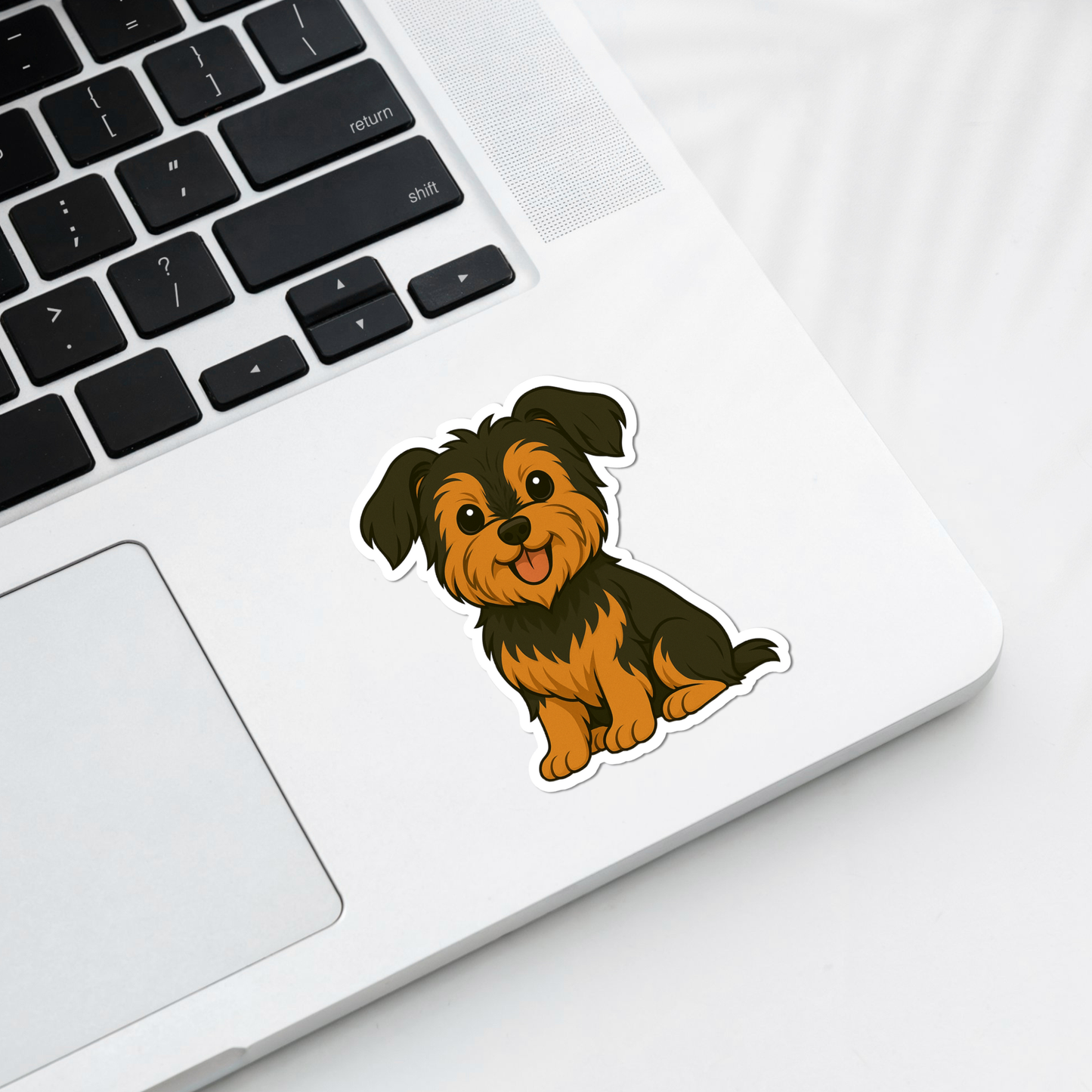 Aimant personnalisé pour Yorkshire Terrier – Oreilles naturelles noir et feu | Personnalisable avec le nom de l'animal