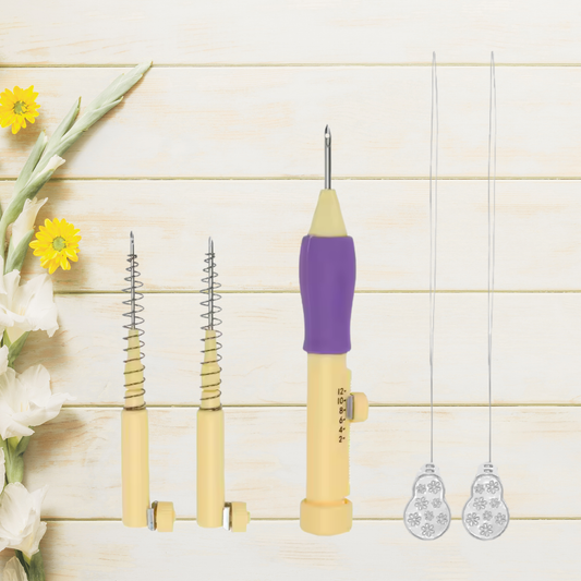 Kit d'aiguilles à poinçonner réglables – 3 tailles d'aiguilles + enfile-aiguilles