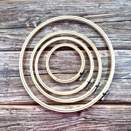Cerceaux à broder en bambou de 7,6 à 25,4 cm | Cerceaux pour point de croix, broderie et aiguille à poinçonner