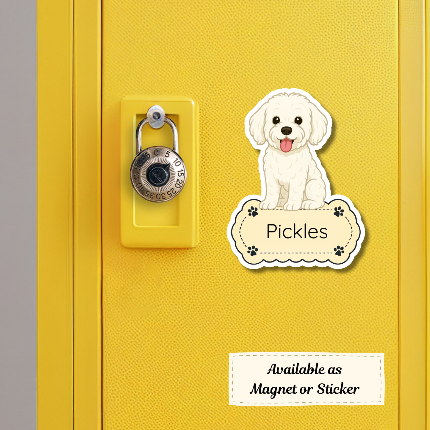 Custom Maltipoo Dog Sticker - White | Personalized with Name