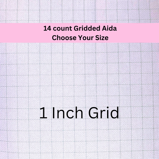 Toile Aida quadrillée 14 fils - Aida blanche avec lignes de quadrillage amovibles - Plusieurs tailles disponibles