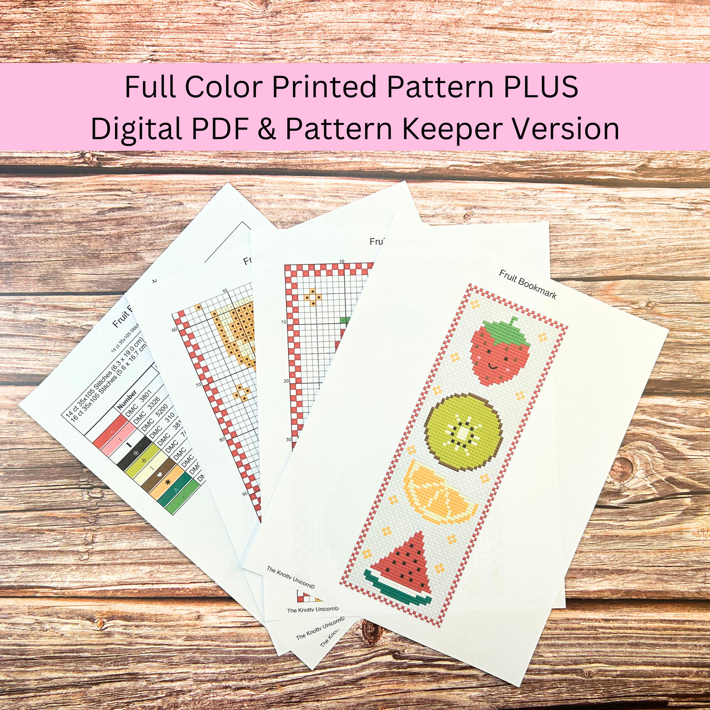 Kit de marque-pages de fruits – Broderie de nourriture mignonne et adaptée aux débutants