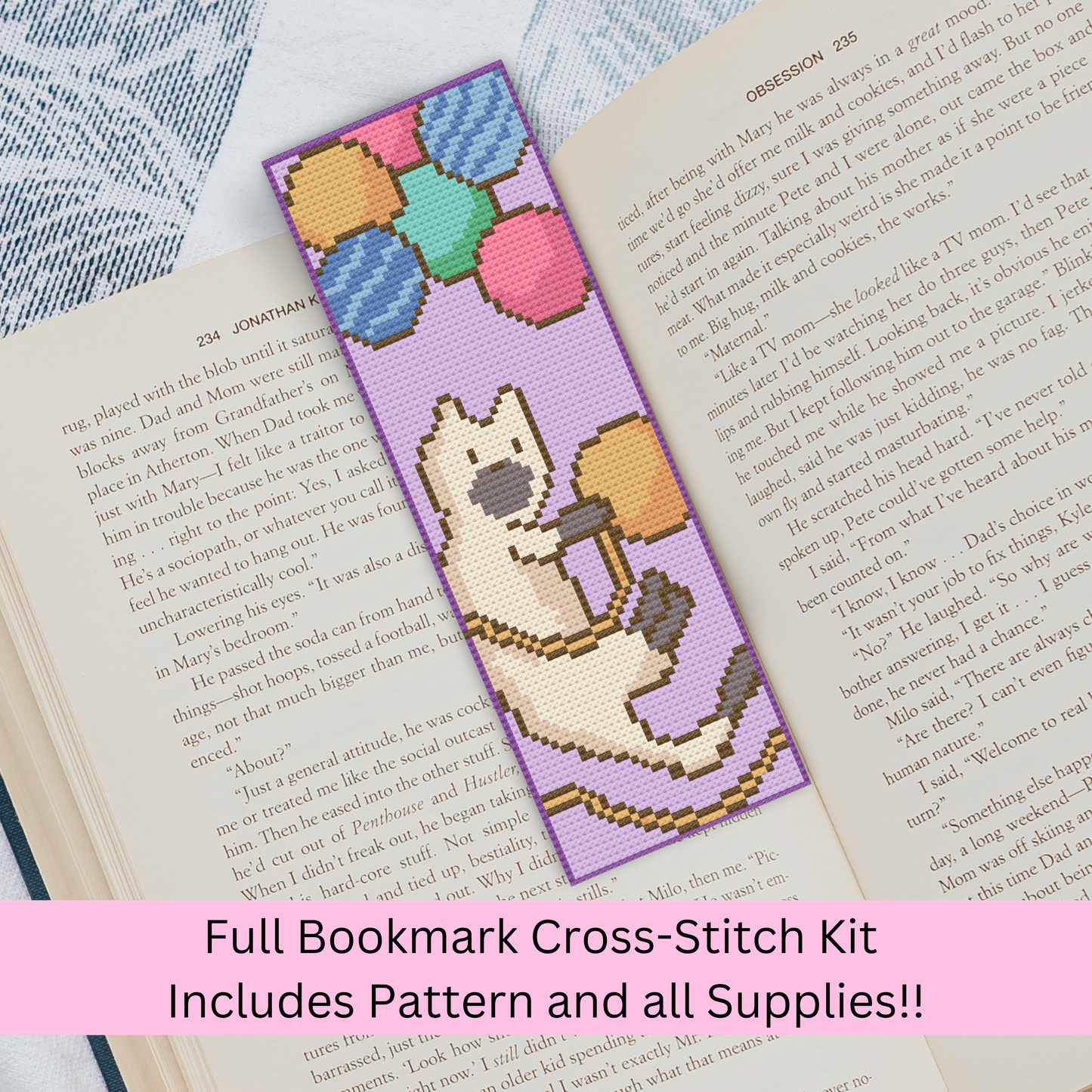 Cat Bookmark Kit – DIY Cross Stitch for Animal Lovers