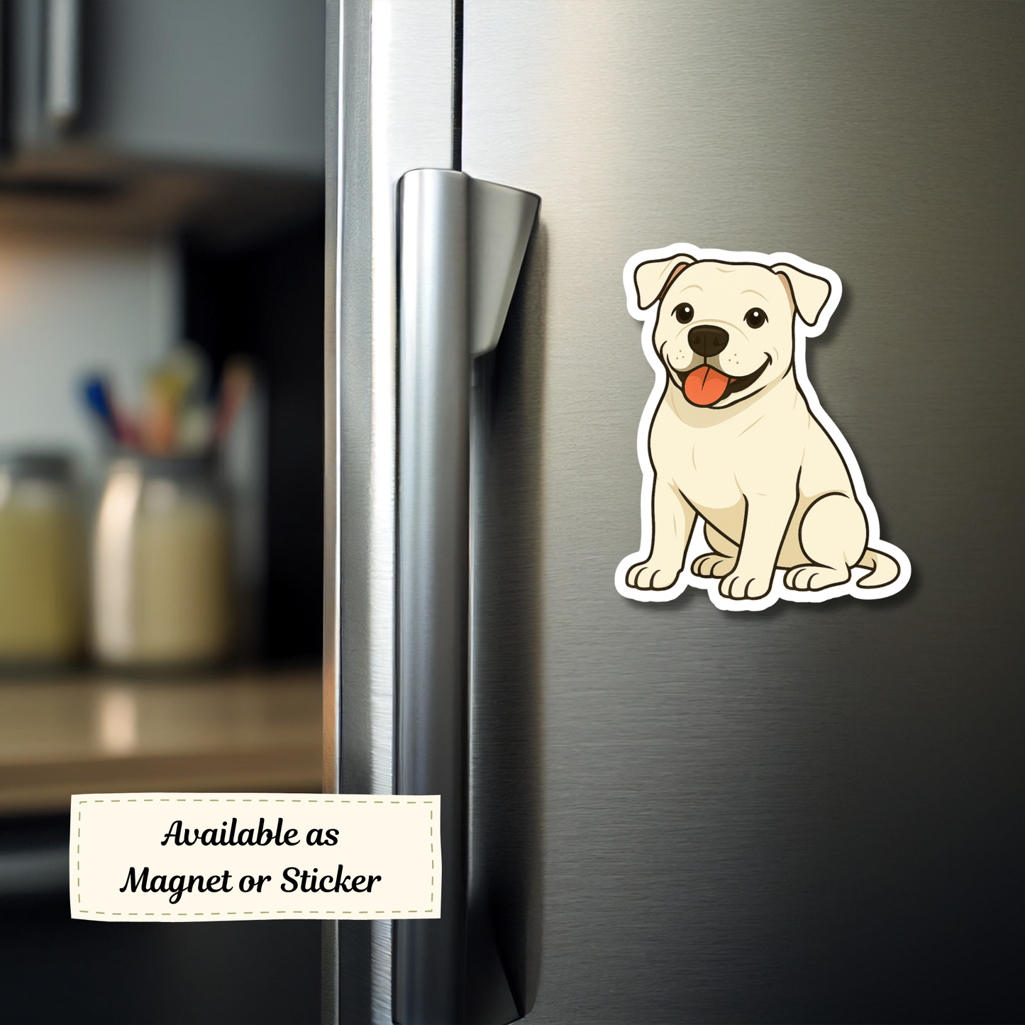 Custom American Bulldog Dog Sticker - White | Personalized with Name
