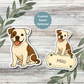 Custom American Bulldog Dog Sticker - White and Brindle Patches | Personalized with Name
