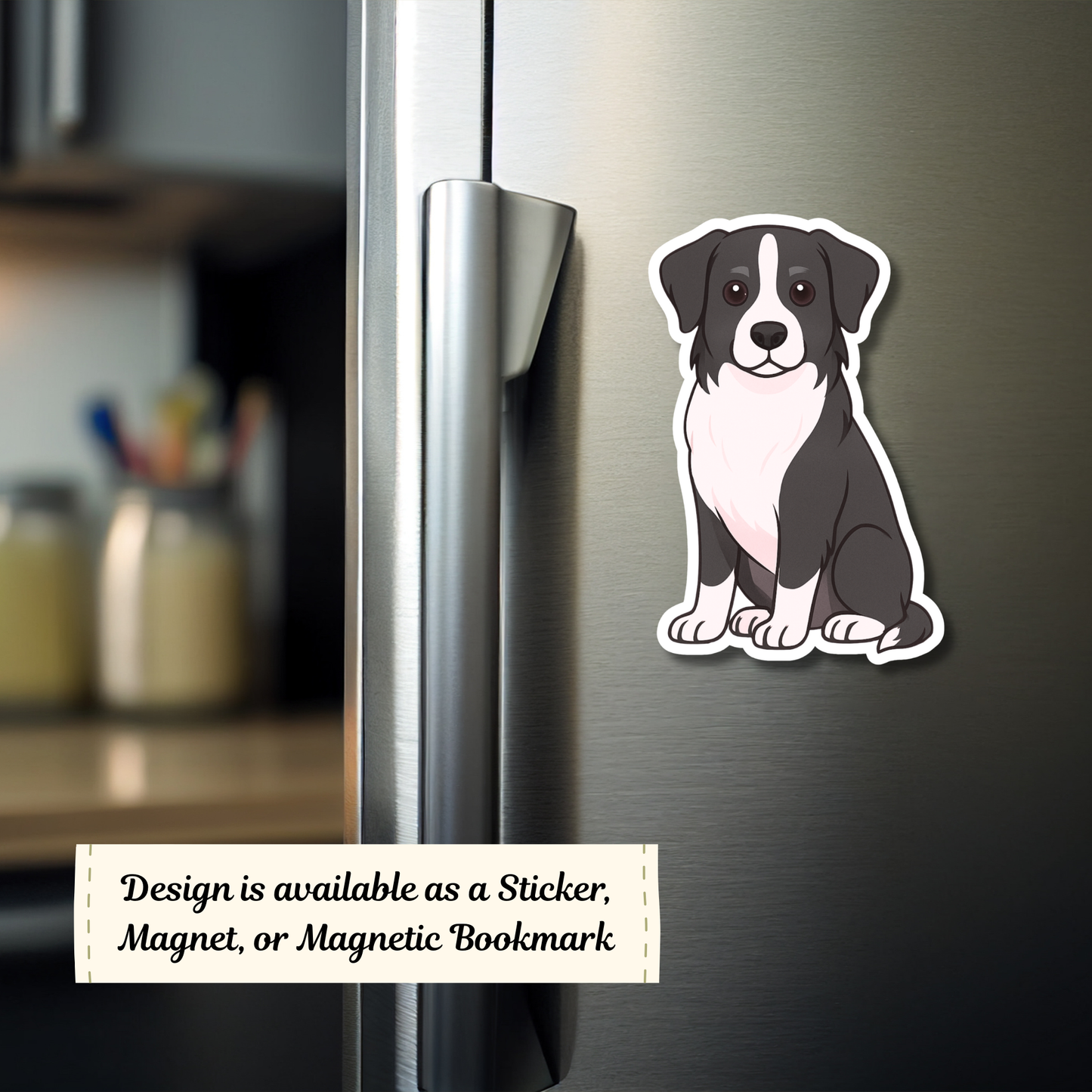 Personalized Australian Shepherd Dog Sticker - Black and White