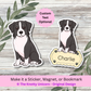 Personalized Australian Shepherd Dog Sticker - Black and White