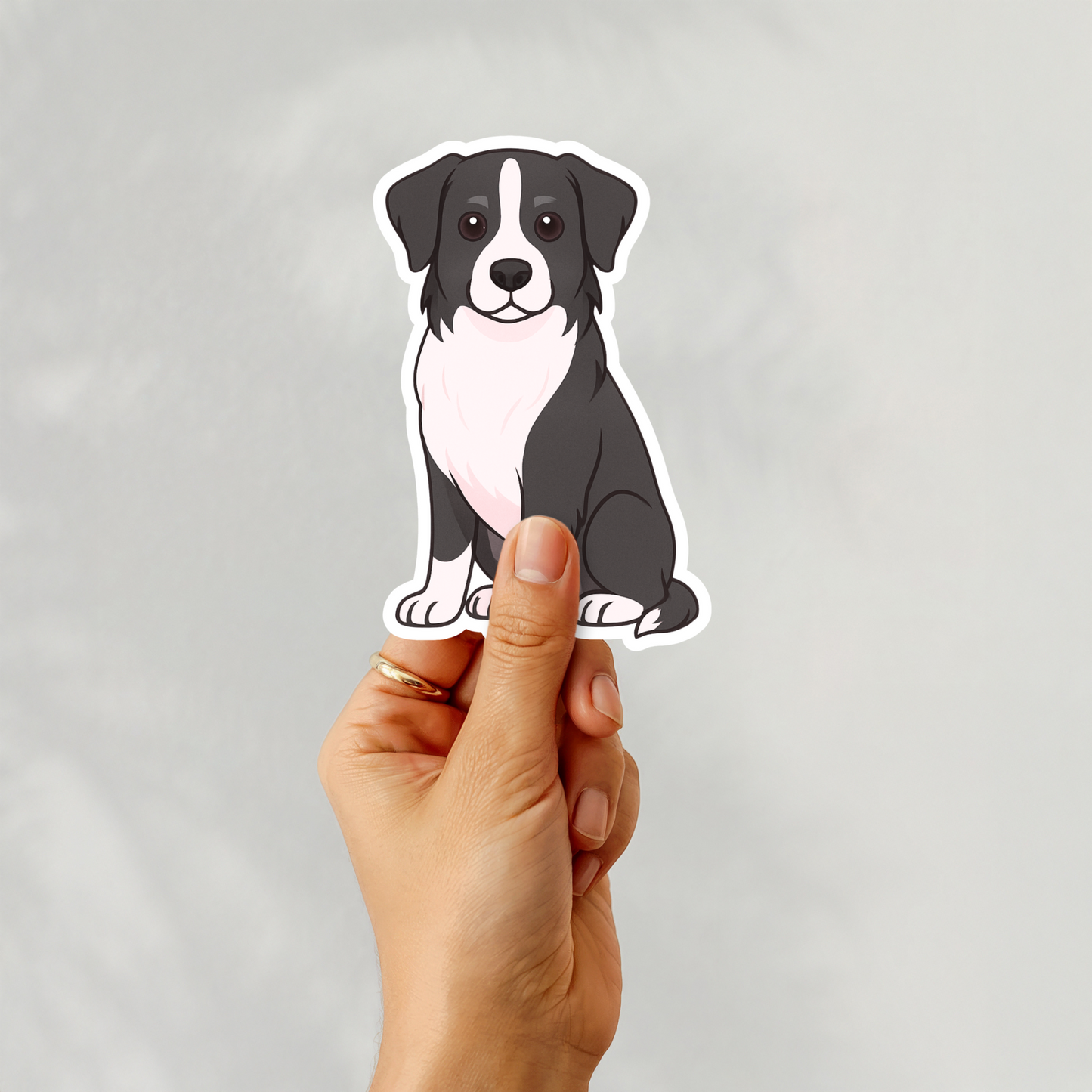 Aimant personnalisé Berger Australien - Noir et blanc | Personnalisable avec le nom de l'animal