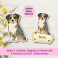 Custom Australian Shepherd Dog Magnet / Bookmark - Blue Merle
