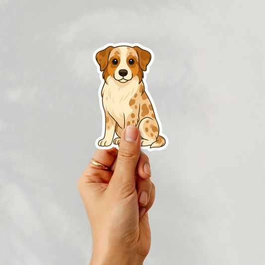 Custom Australian Shepherd Dog Sticker - Red Merle | Personalized with Name