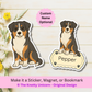 Custom Australian Shepherd Dog Magnet / Bookmark - Tri Colored