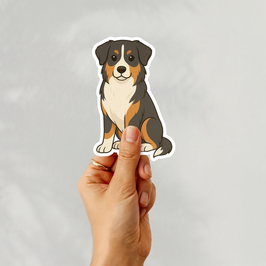 Custom Australian Shepherd Dog Sticker - Tri Colored | Personalized with Name