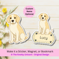 Custom Beagle Dog Magnet / Bookmark - Lemon and White