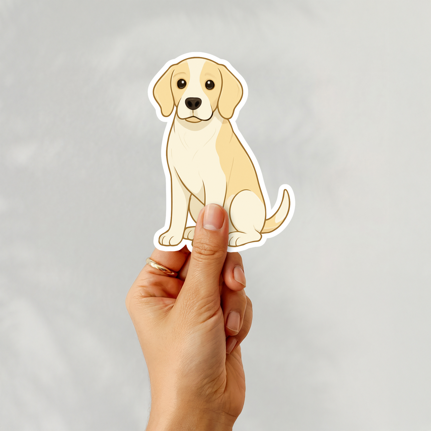 Custom Beagle Dog Sticker - Lemon and White | Personalized with Name