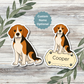 Custom Beagle Dog Sticker - Chocolate Tri-color | Personalized with Name
