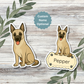 Custom Belgian Malinois Dog Sticker - Gray Fawn | Personalized with Name