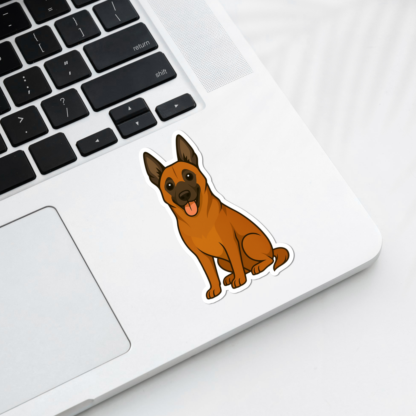 Custom Belgian Malinois Dog Sticker - Mahogany | Personalized with Name
