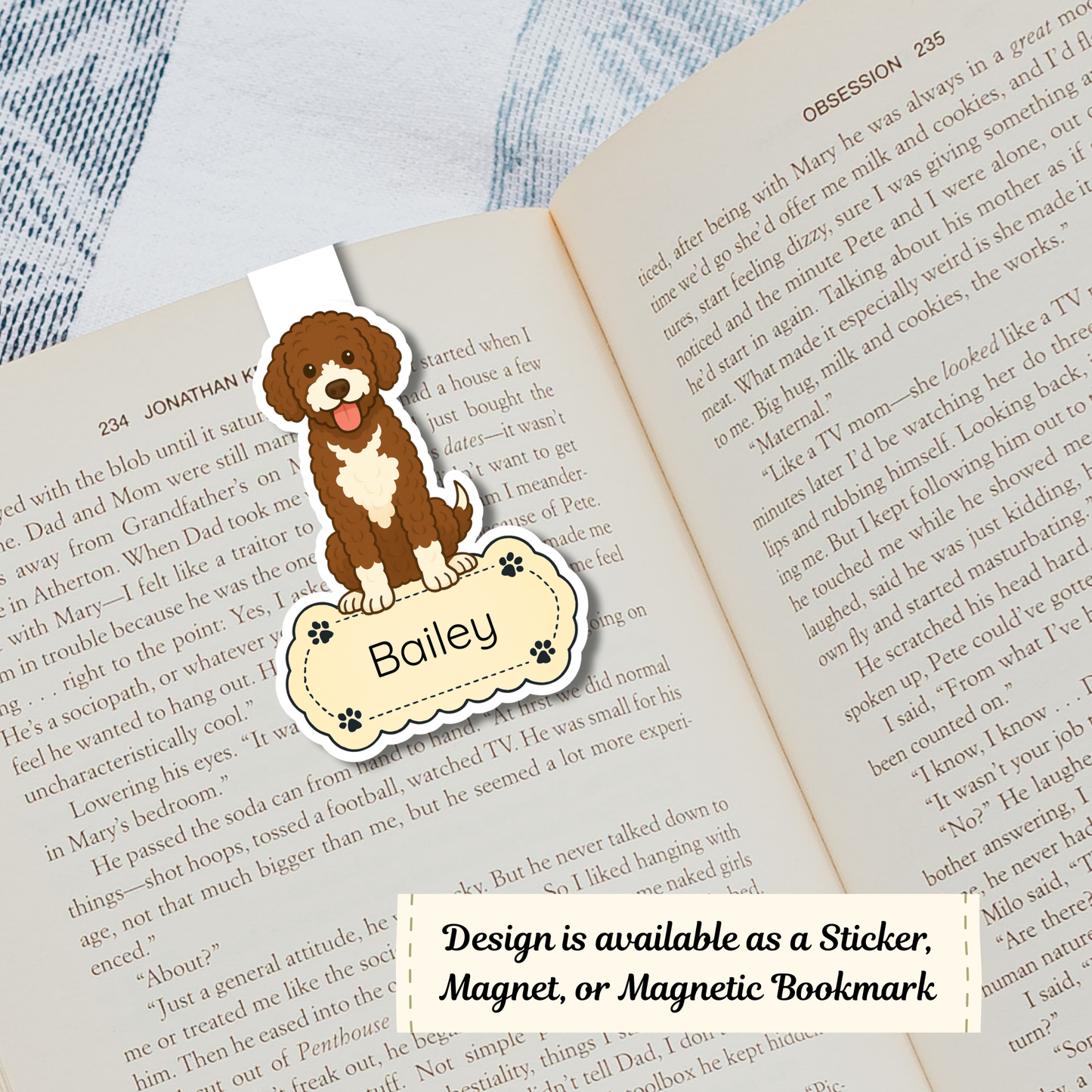 Autocollant personnalisé Bernedoodle - Marron et blanc | Personnalisable avec votre nom